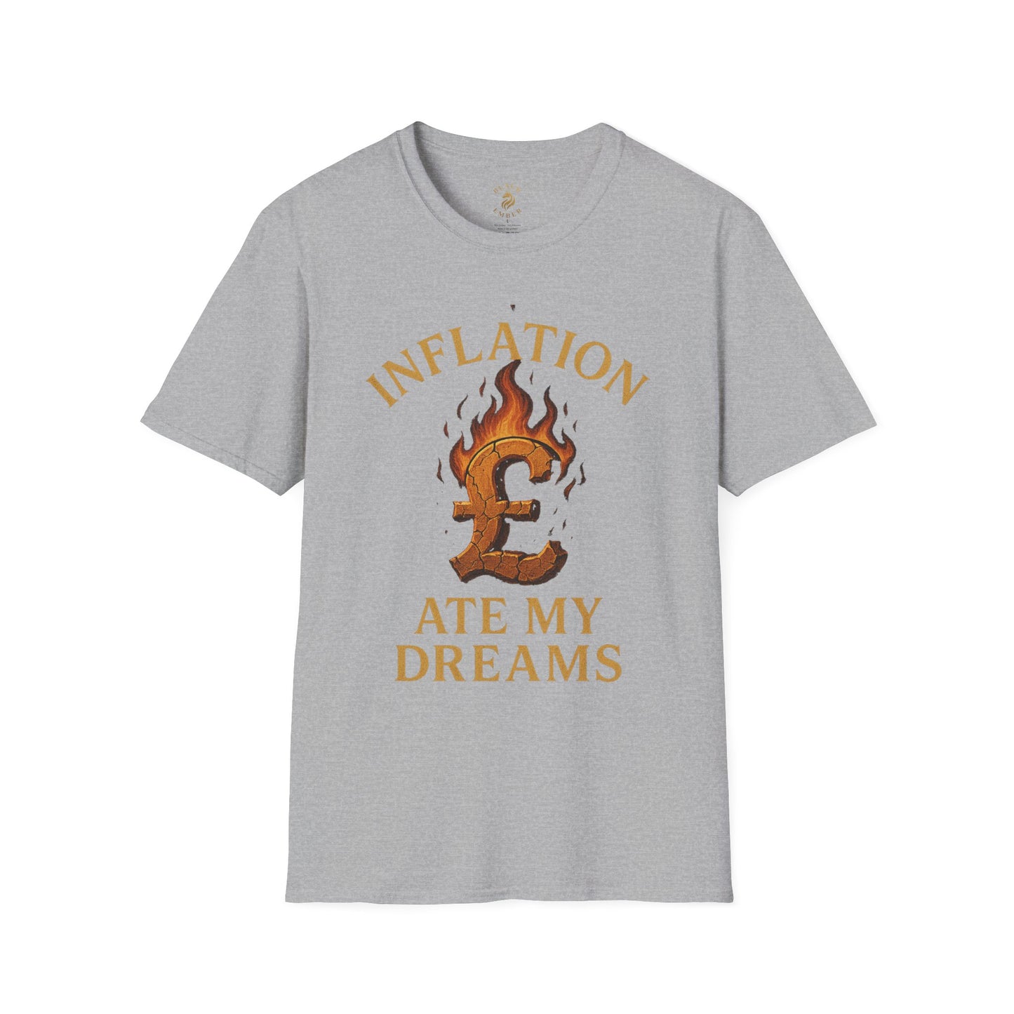 Inflation Ate My Dreams T-Shirt | Funny Graphic Tee, Unisex Softstyle Shirt, Casual Wear, Gift for Friends, Statement Apparel