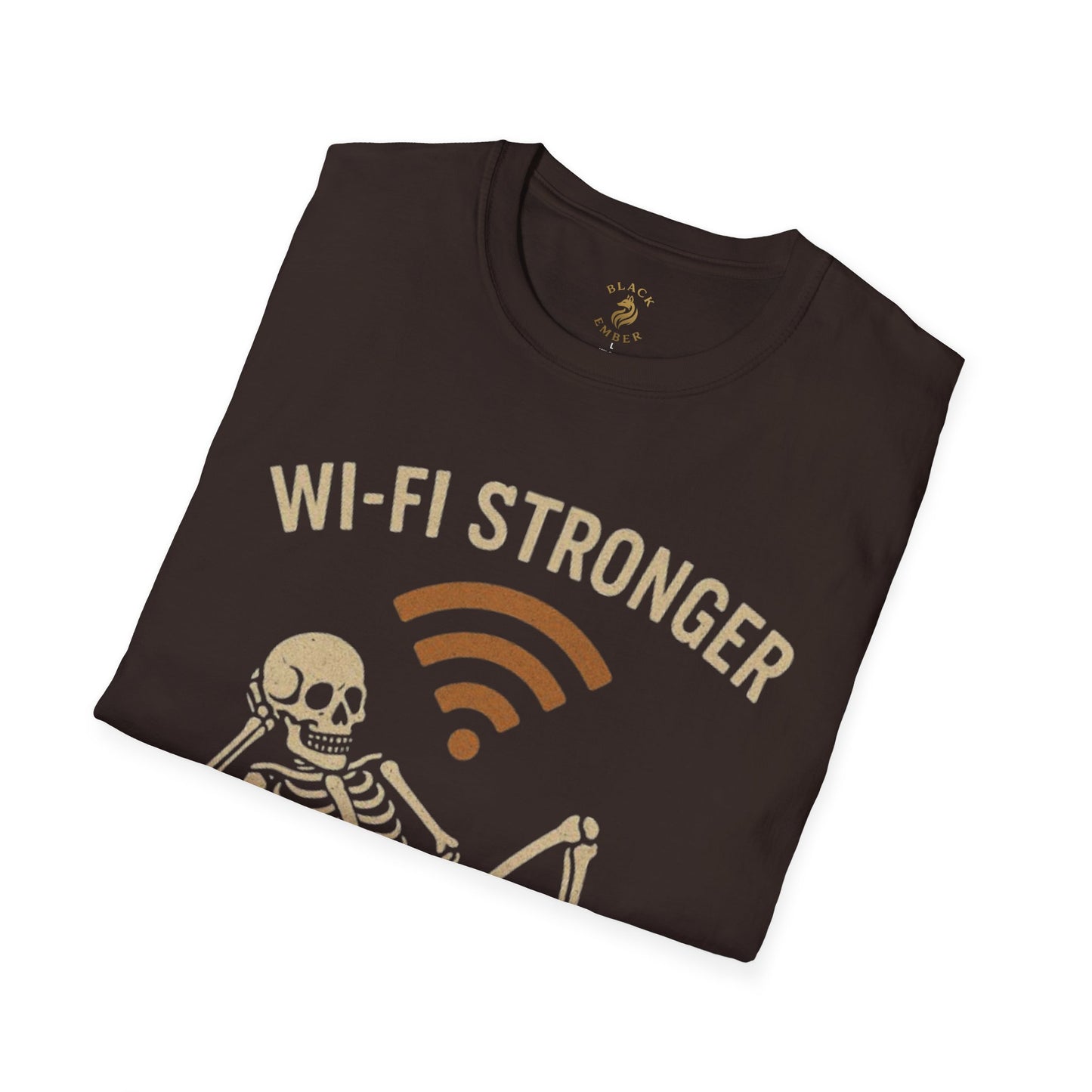 Wi-Fi Skeleton Black Ember T-Shirt