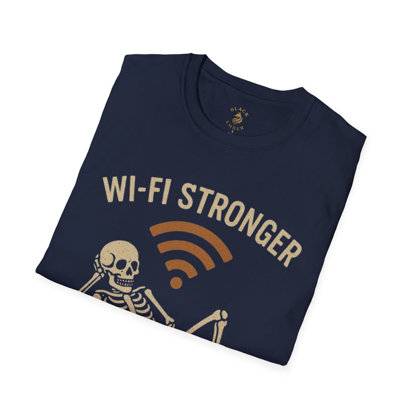 Wi-Fi Skeleton Black Ember T-Shirt