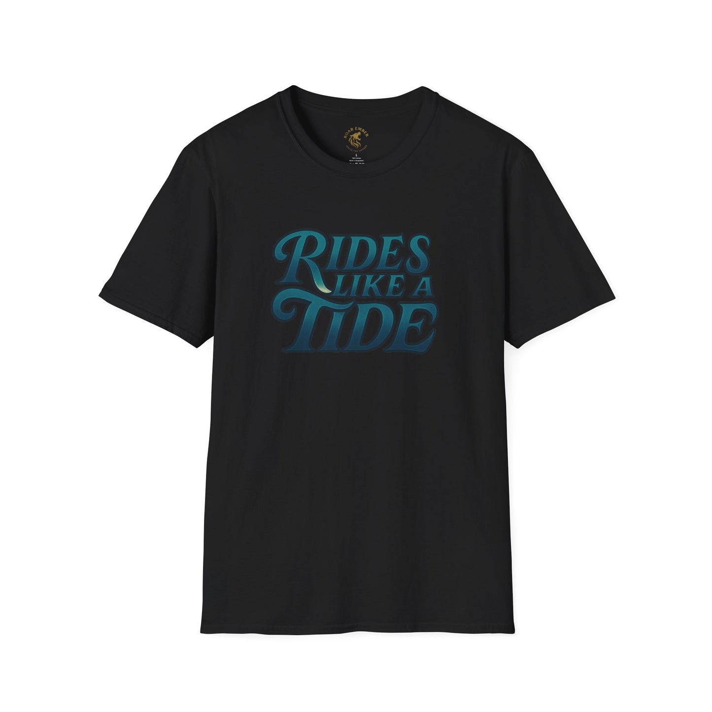 Rides Like a Tide Unisex Softstyle T-Shirt | Coastal Vibes, Beachwear, Gift for Surfers, Casual Summer Tee, Ocean Lover Apparel