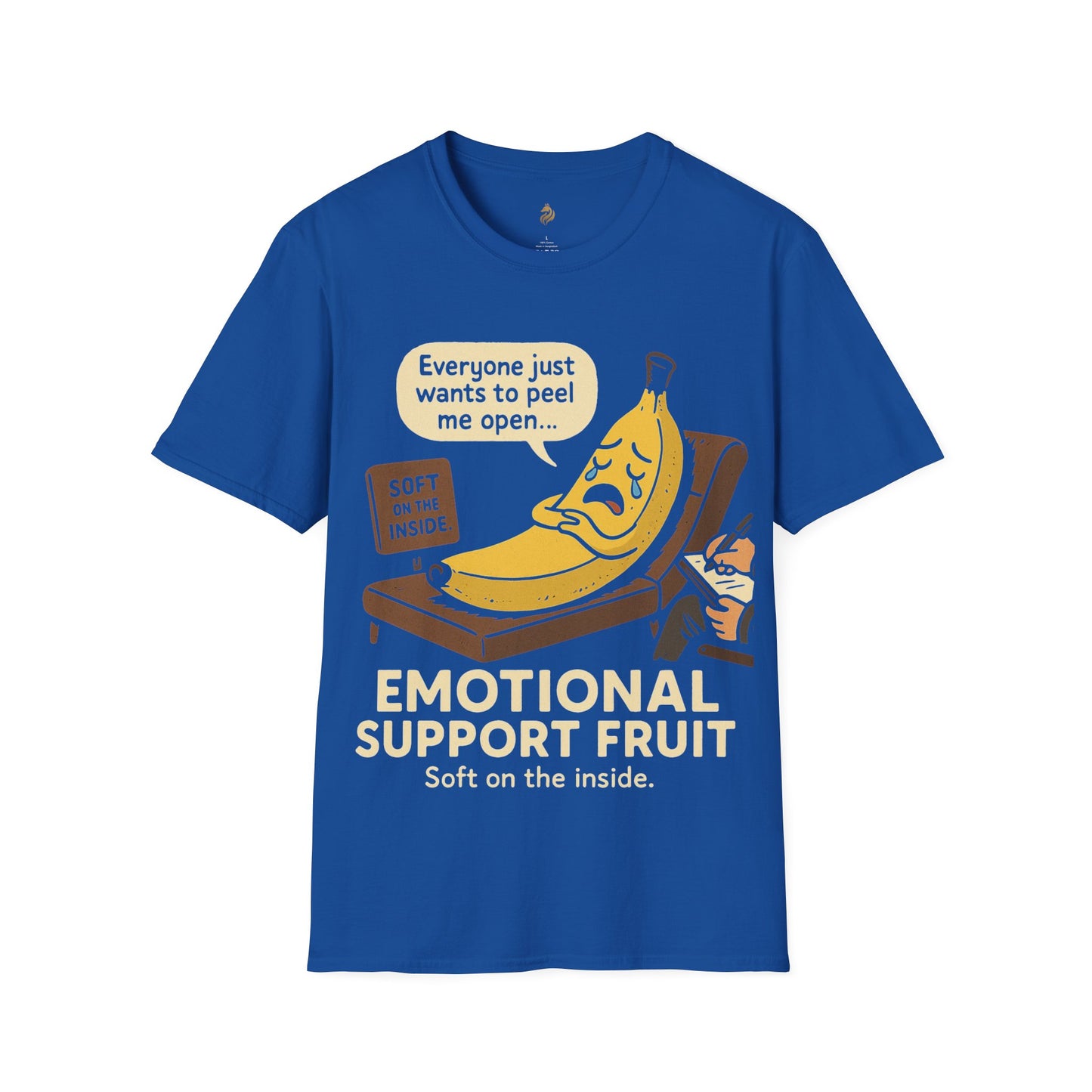 Emotional Support Fruit T-Shirt, Funny Graphic Tee for Banana Lovers, Humorous Gift for Friends, Casual Wear, Softstyle Shirt
