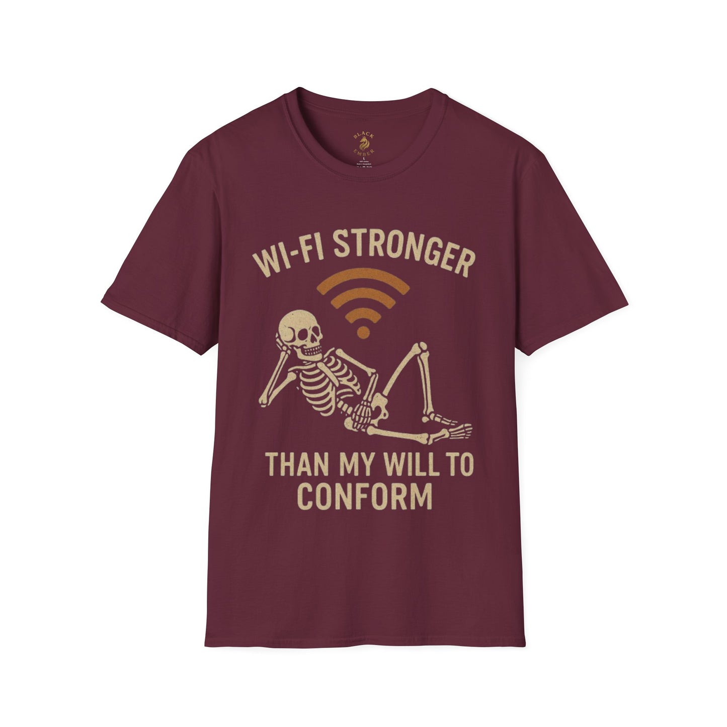 Wi-Fi Skeleton Black Ember T-Shirt