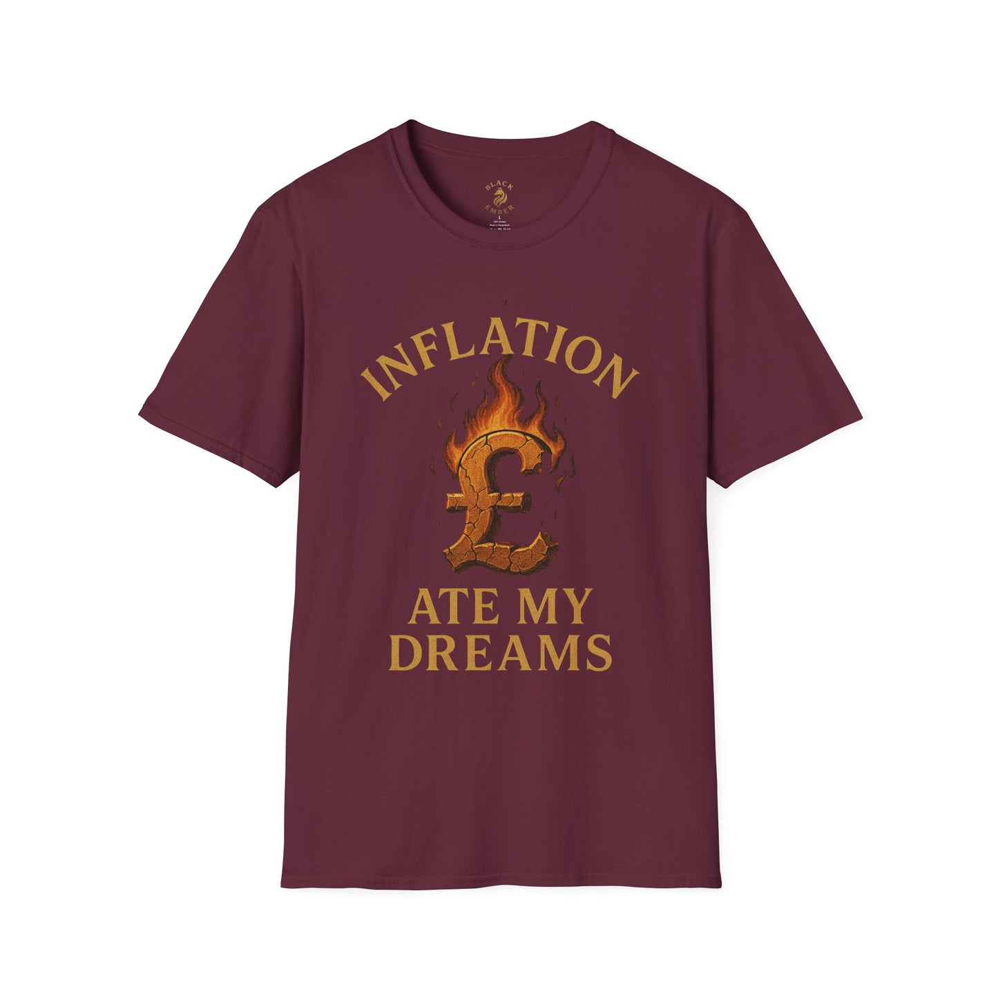 Inflation Ate My Dreams T-Shirt | Funny Graphic Tee, Unisex Softstyle Shirt, Casual Wear, Gift for Friends, Statement Apparel