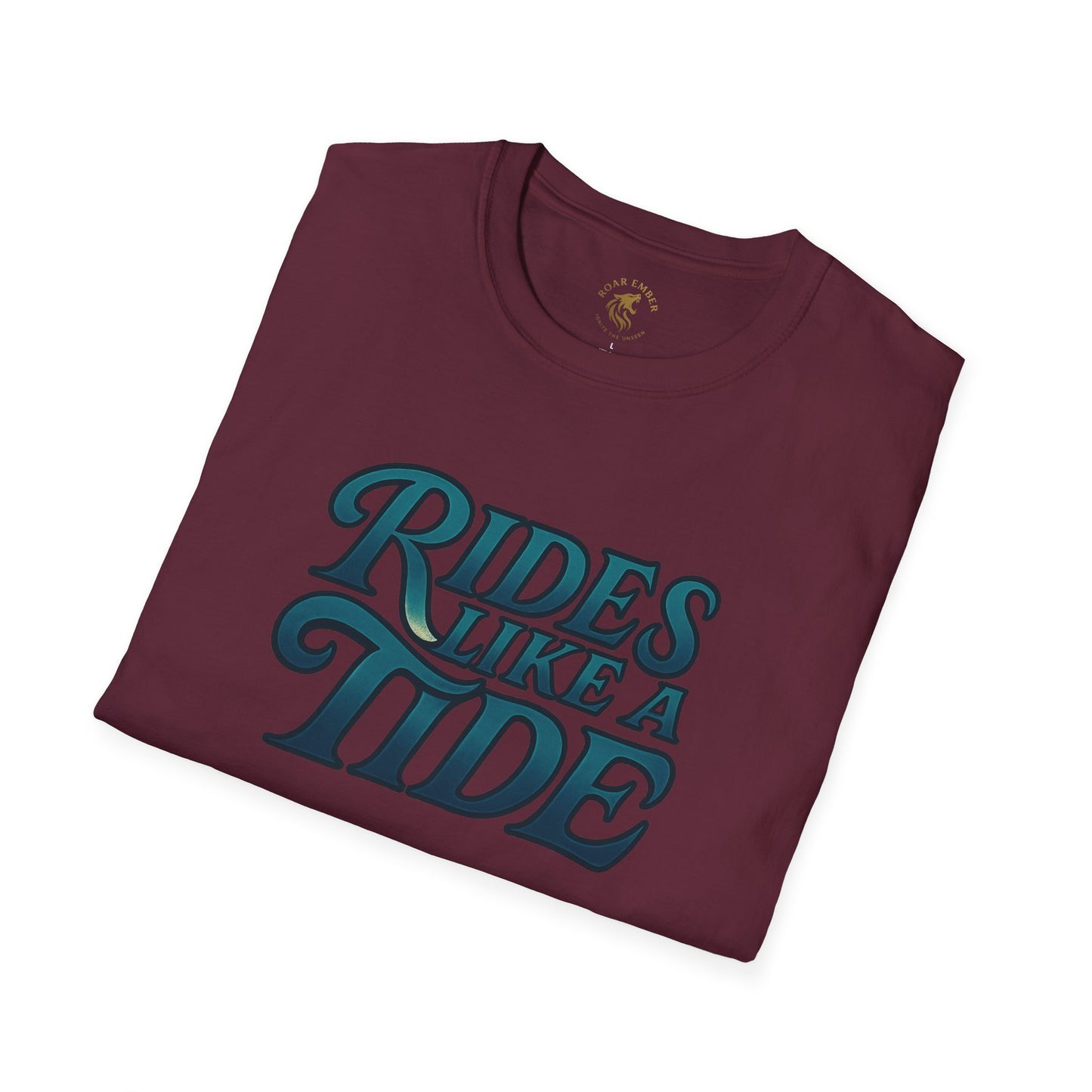 Rides Like a Tide Unisex Softstyle T-Shirt | Coastal Vibes, Beachwear, Gift for Surfers, Casual Summer Tee, Ocean Lover Apparel