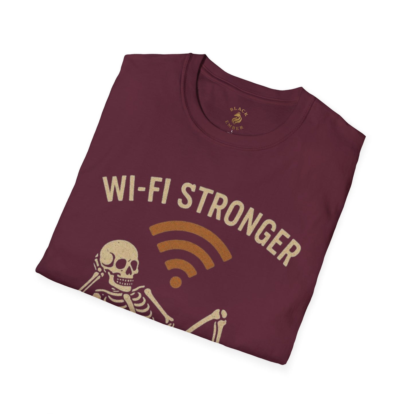 Wi-Fi Skeleton Black Ember T-Shirt