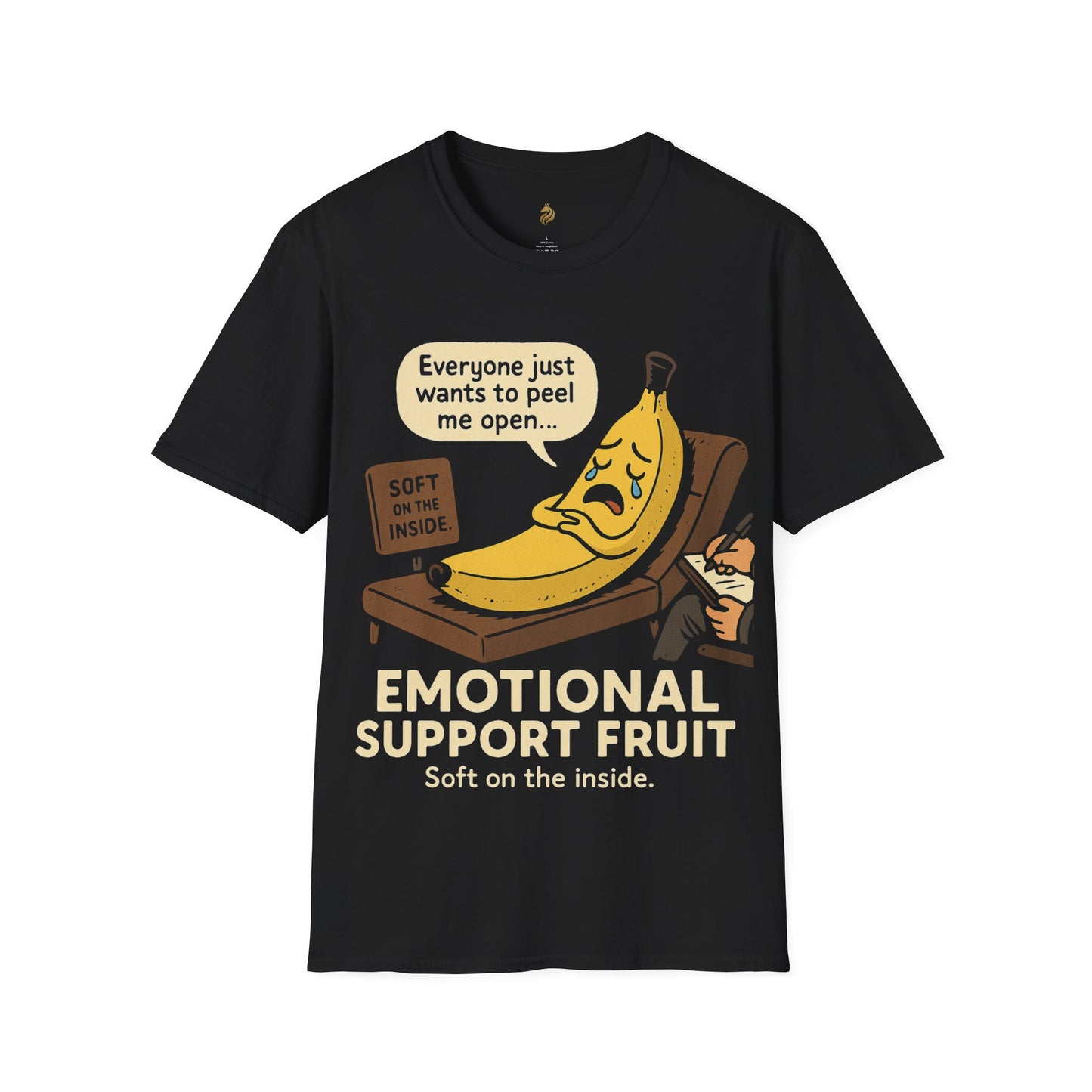 Emotional Support Fruit T-Shirt, Funny Graphic Tee for Banana Lovers, Humorous Gift for Friends, Casual Wear, Softstyle Shirt