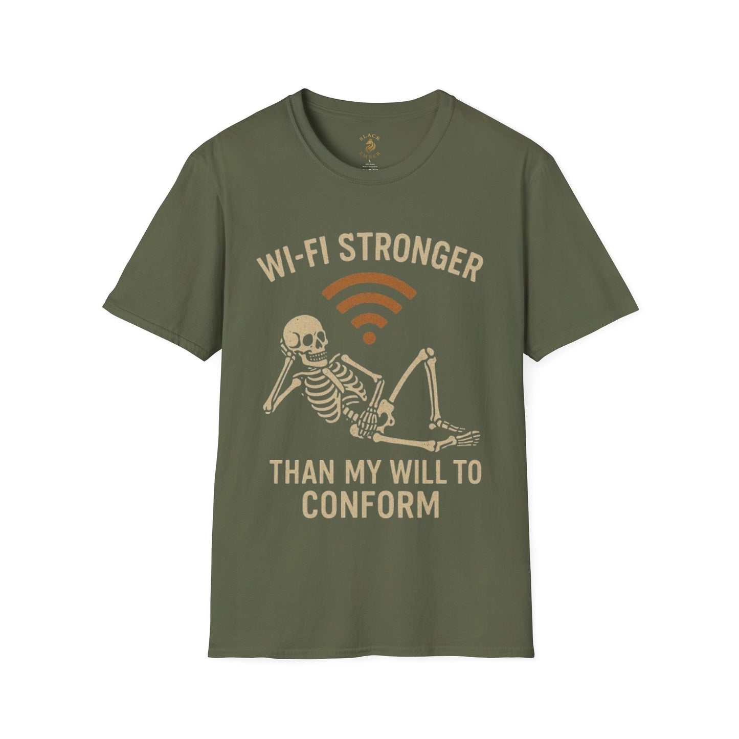 Wi-Fi Skeleton Black Ember T-Shirt