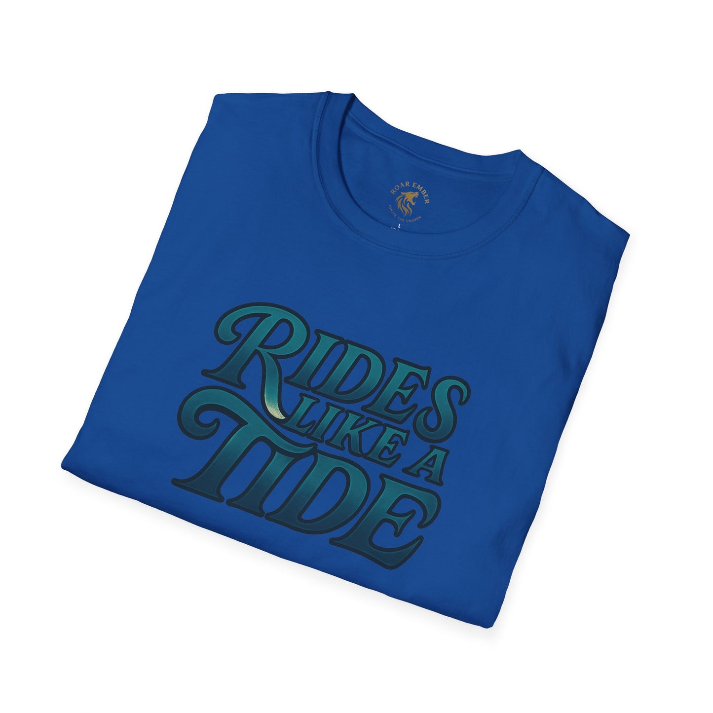 Rides Like a Tide Unisex Softstyle T-Shirt | Coastal Vibes, Beachwear, Gift for Surfers, Casual Summer Tee, Ocean Lover Apparel