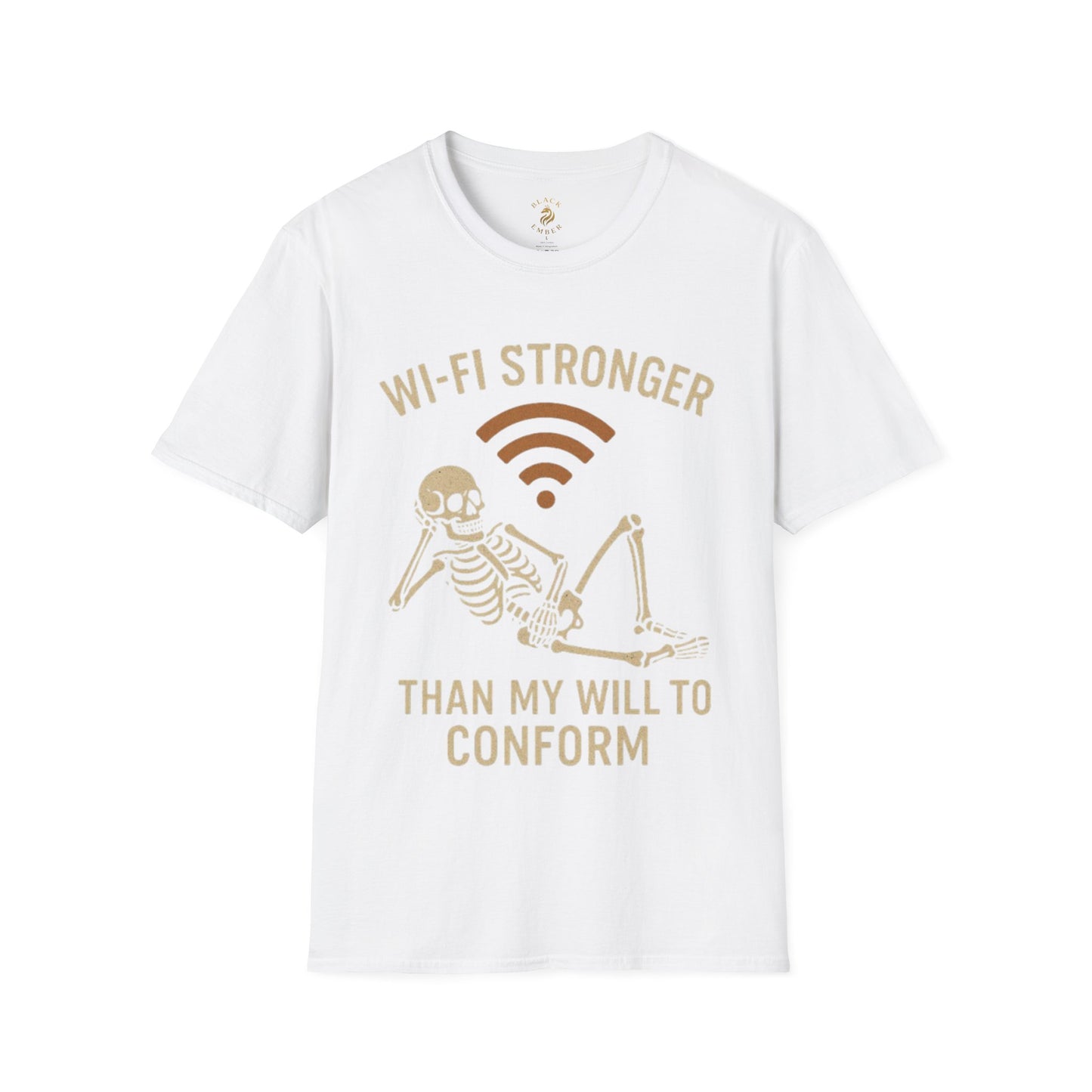 Wi-Fi Skeleton Black Ember T-Shirt