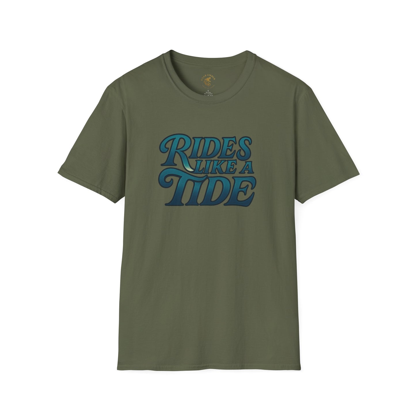 Rides Like a Tide Unisex Softstyle T-Shirt | Coastal Vibes, Beachwear, Gift for Surfers, Casual Summer Tee, Ocean Lover Apparel