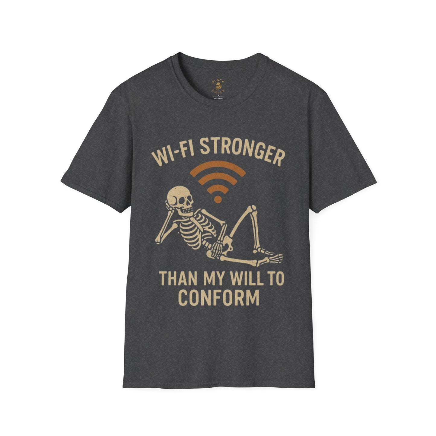 Wi-Fi Skeleton Black Ember T-Shirt