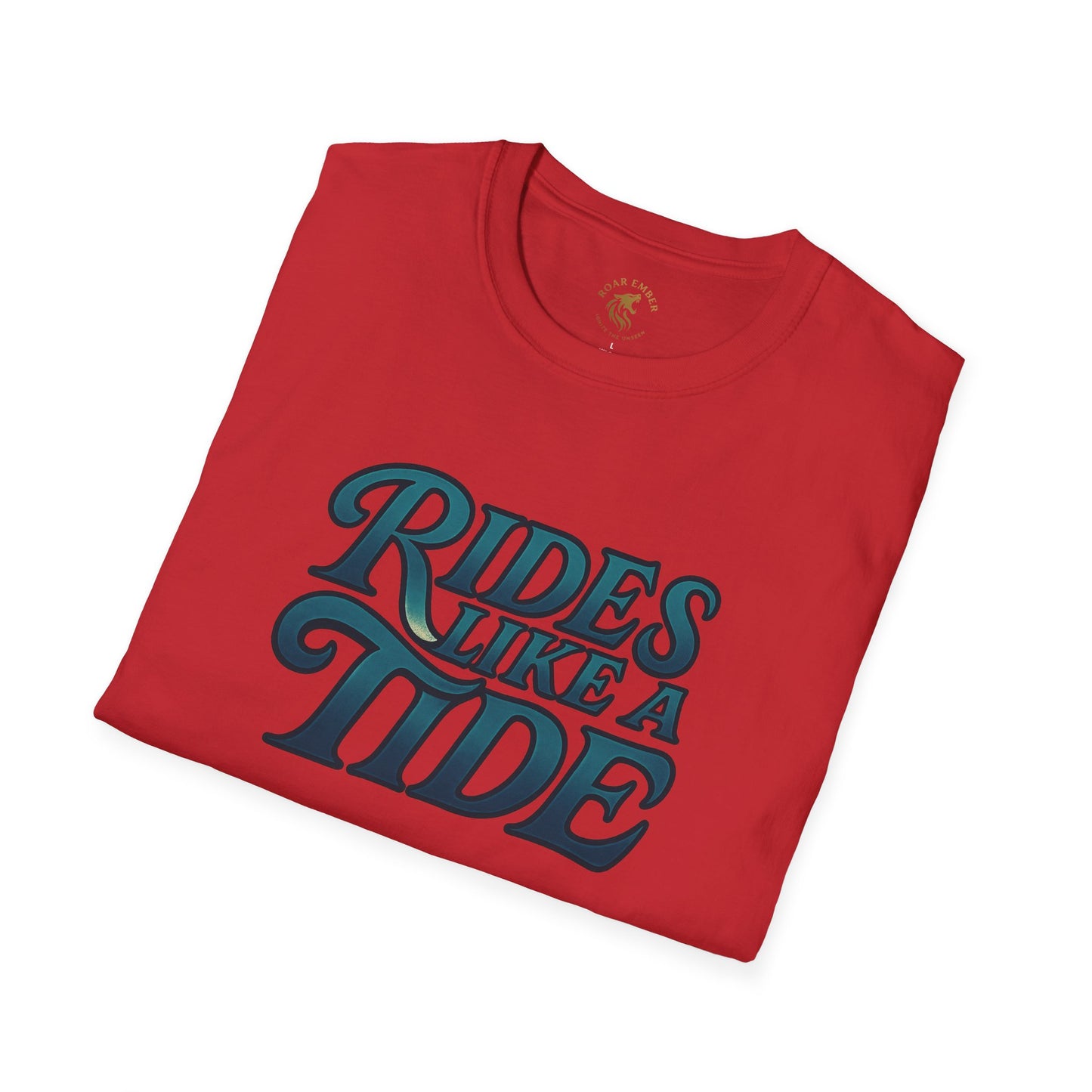 Rides Like a Tide Unisex Softstyle T-Shirt | Coastal Vibes, Beachwear, Gift for Surfers, Casual Summer Tee, Ocean Lover Apparel