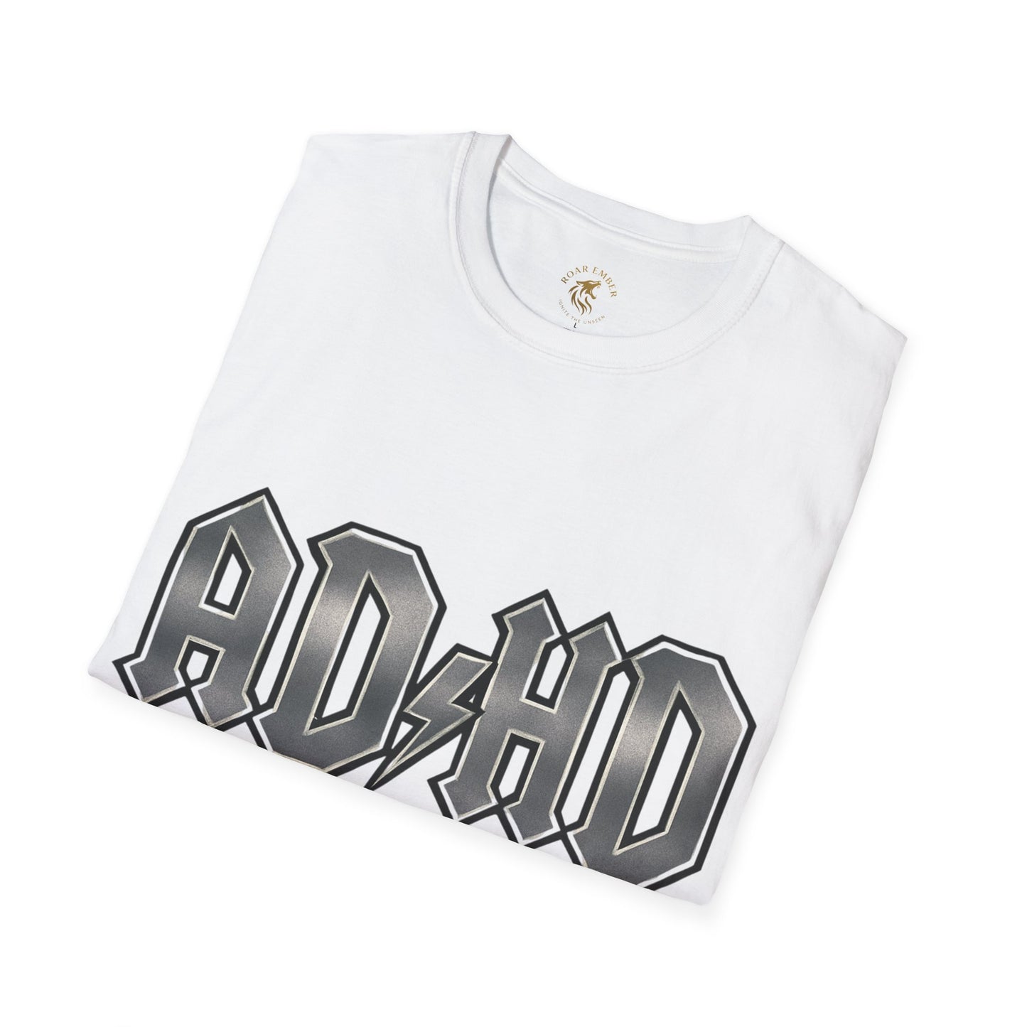 Rockin' AD/HD Unisex Softstyle T-Shirt - Casual Wear, Concert Outfit, Gift for Music Lovers, ADHD Awareness, Statement Tee