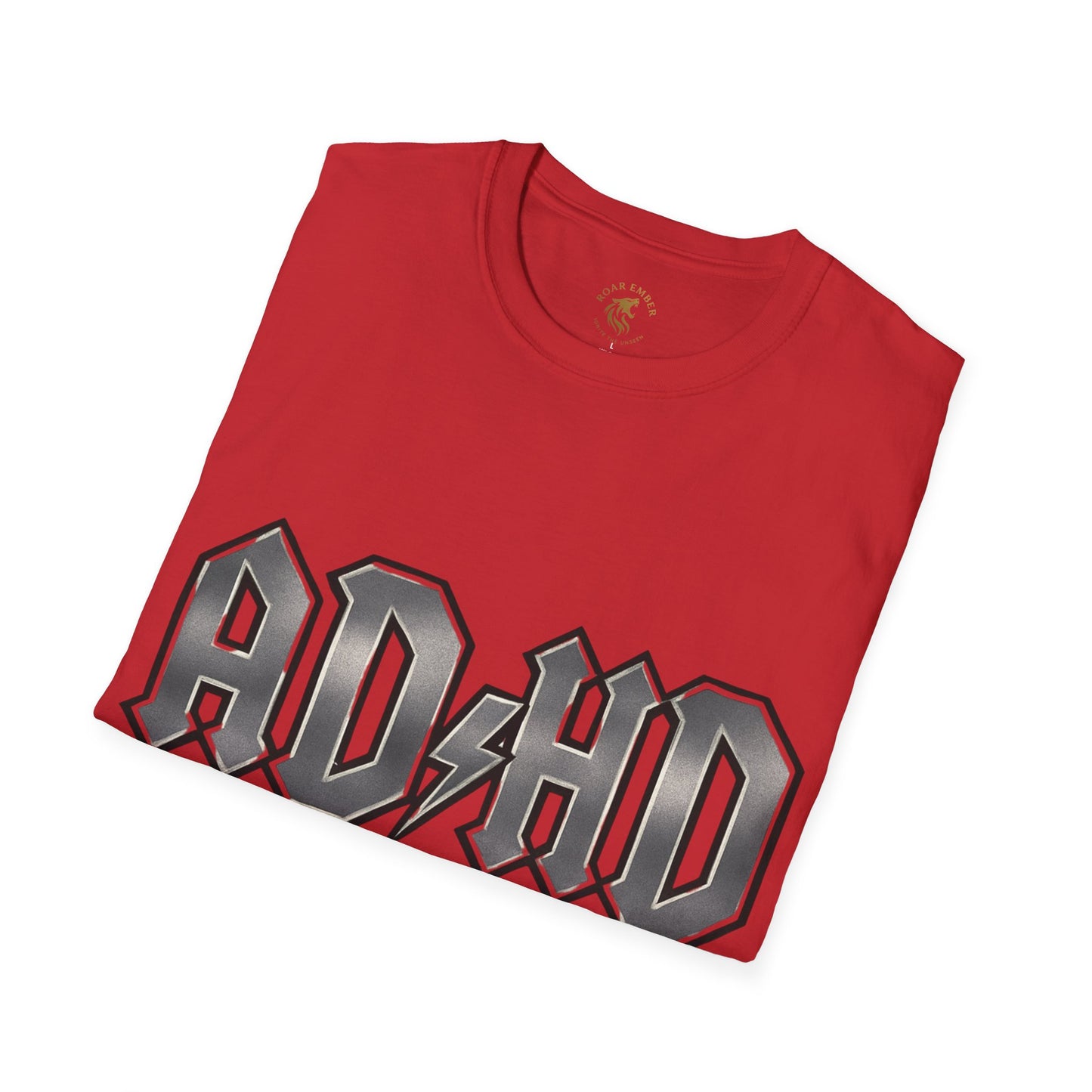 Rockin' AD/HD Unisex Softstyle T-Shirt - Casual Wear, Concert Outfit, Gift for Music Lovers, ADHD Awareness, Statement Tee