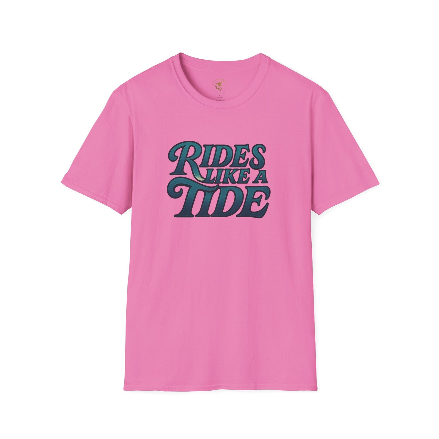 Rides Like a Tide Unisex Softstyle T-Shirt | Coastal Vibes, Beachwear, Gift for Surfers, Casual Summer Tee, Ocean Lover Apparel
