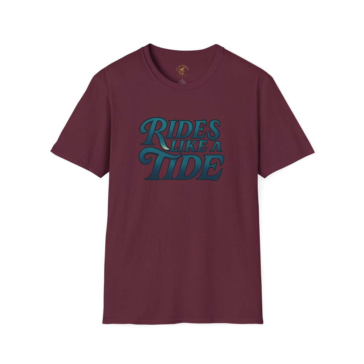 Rides Like a Tide Unisex Softstyle T-Shirt | Coastal Vibes, Beachwear, Gift for Surfers, Casual Summer Tee, Ocean Lover Apparel