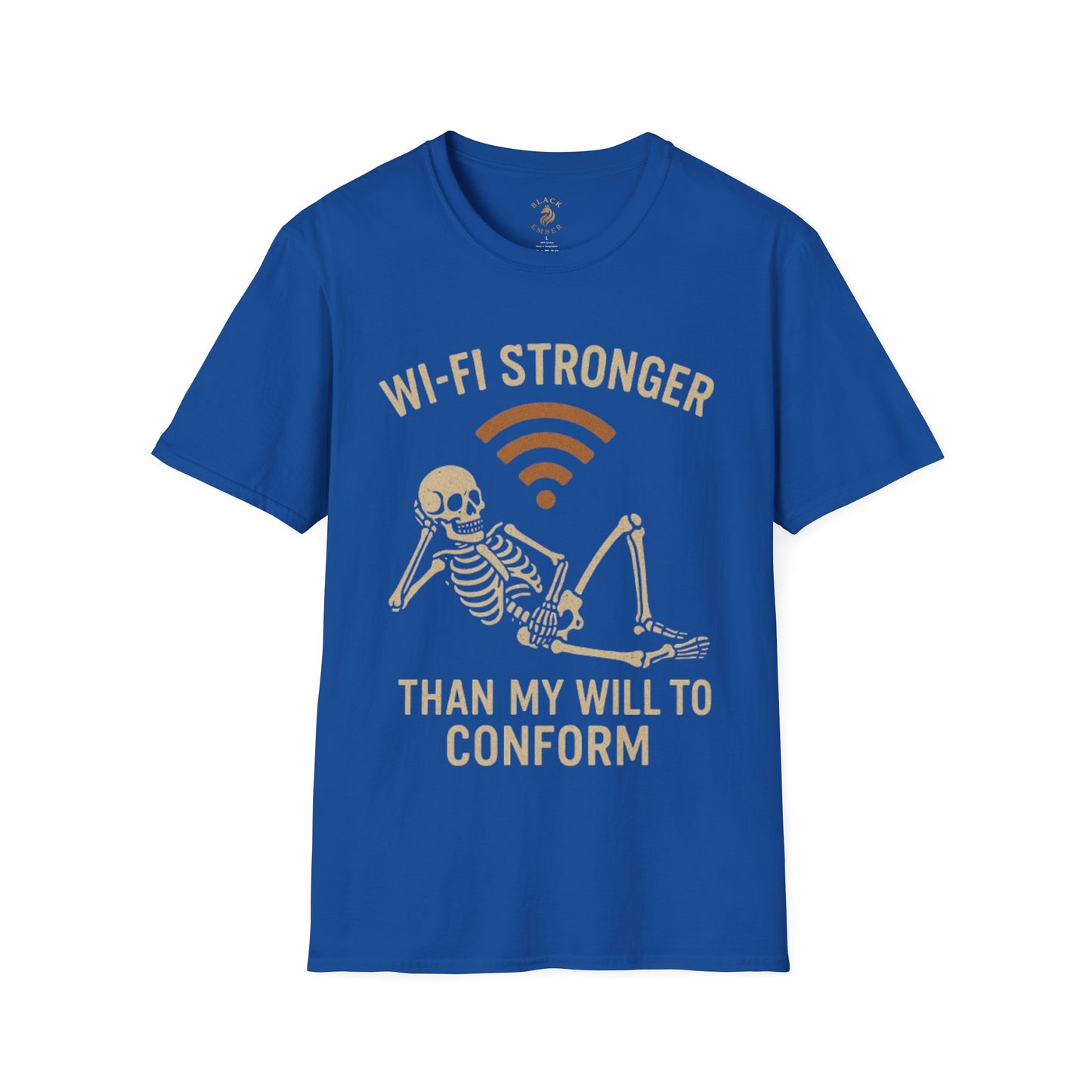 Wi-Fi Skeleton Black Ember T-Shirt