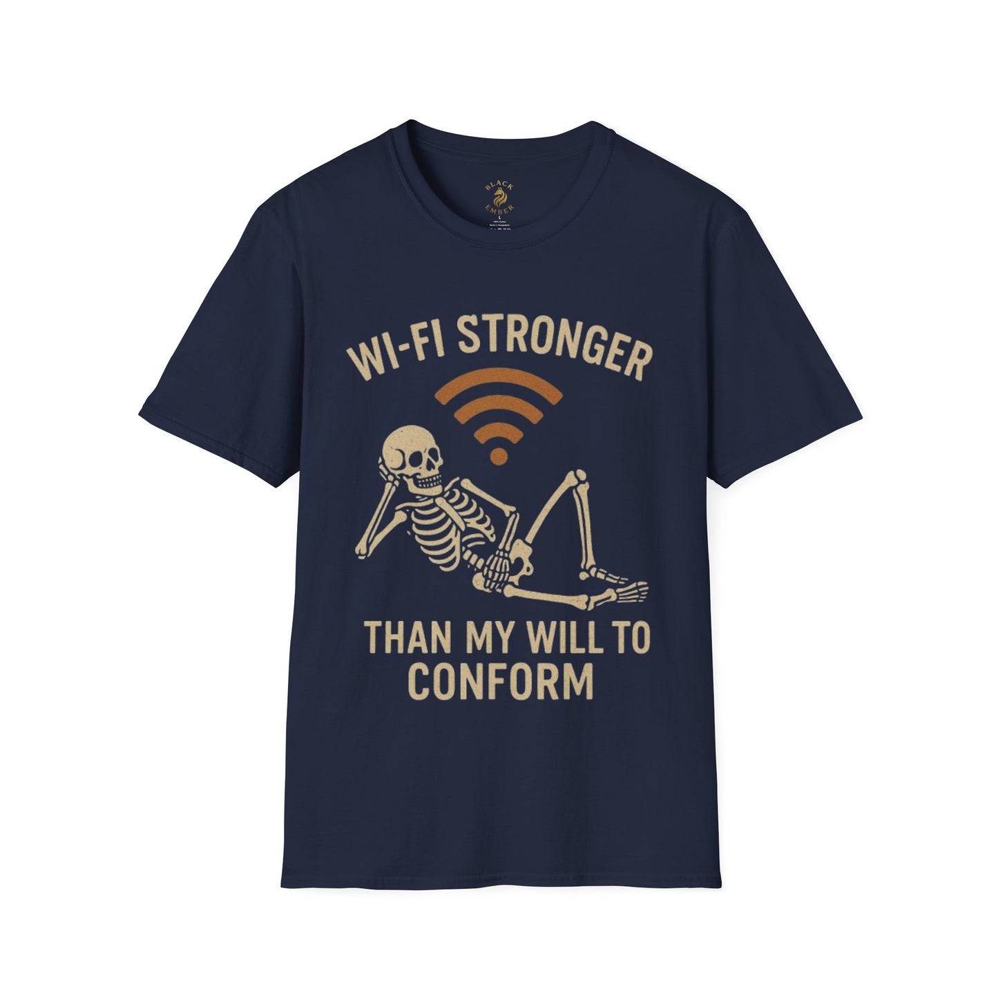 Wi-Fi Skeleton Black Ember T-Shirt