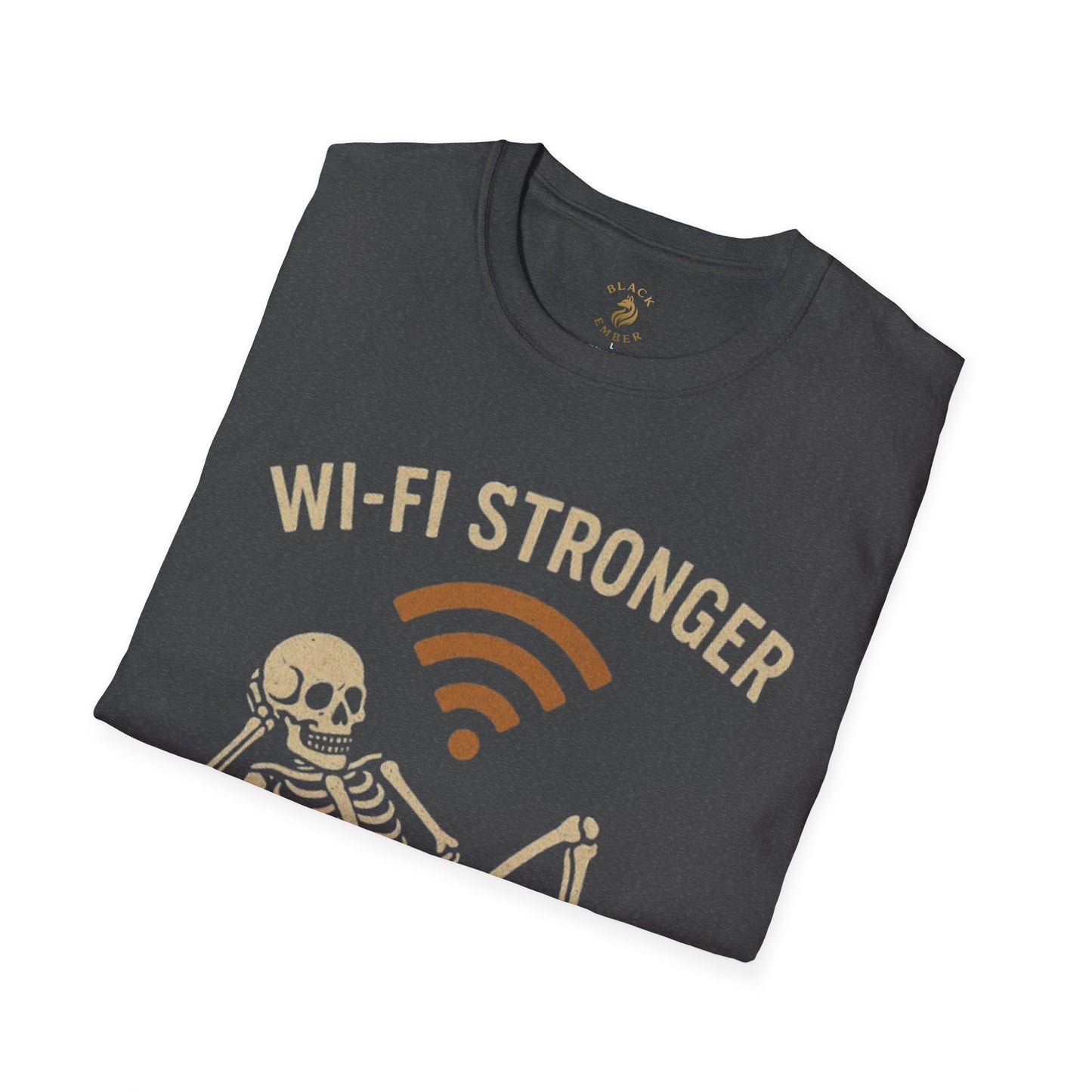 Wi-Fi Skeleton Black Ember T-Shirt