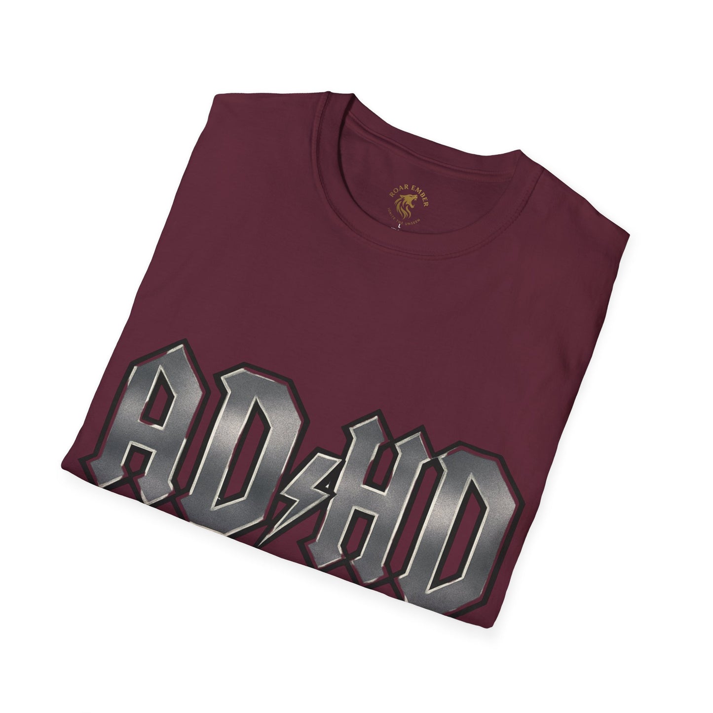 Rockin' AD/HD Unisex Softstyle T-Shirt - Casual Wear, Concert Outfit, Gift for Music Lovers, ADHD Awareness, Statement Tee