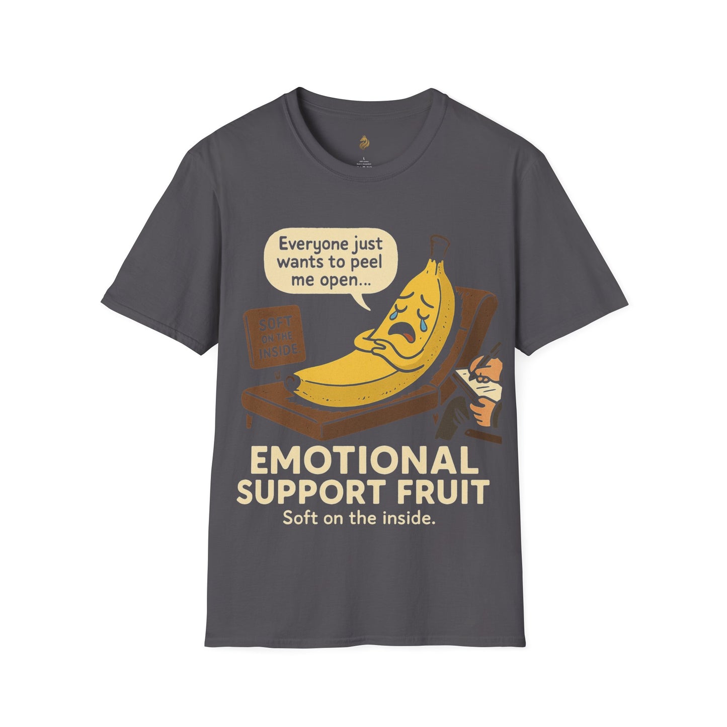 Emotional Support Fruit T-Shirt, Funny Graphic Tee for Banana Lovers, Humorous Gift for Friends, Casual Wear, Softstyle Shirt