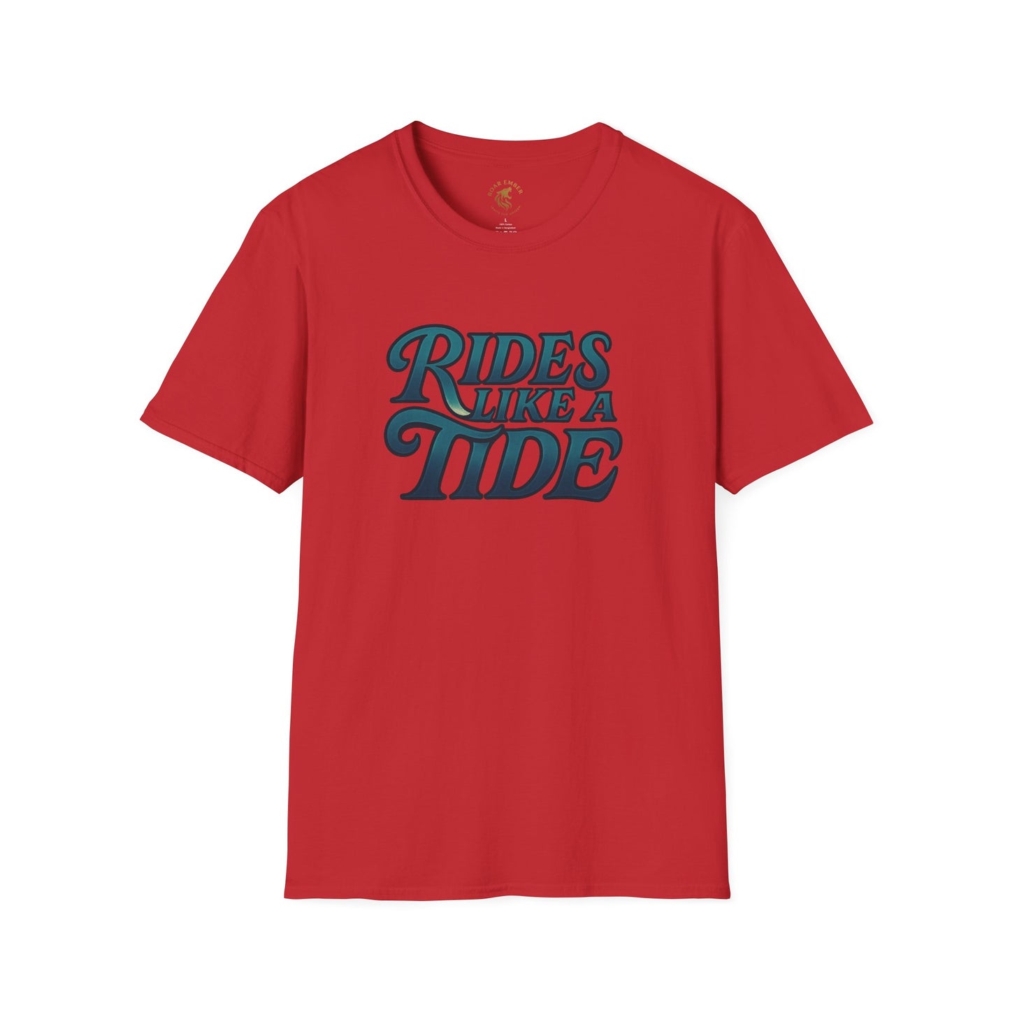 Rides Like a Tide Unisex Softstyle T-Shirt | Coastal Vibes, Beachwear, Gift for Surfers, Casual Summer Tee, Ocean Lover Apparel