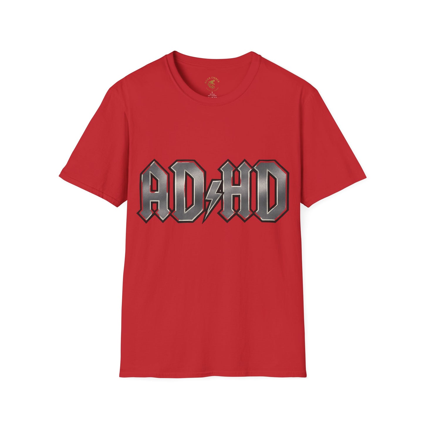 Rockin' AD/HD Unisex Softstyle T-Shirt - Casual Wear, Concert Outfit, Gift for Music Lovers, ADHD Awareness, Statement Tee