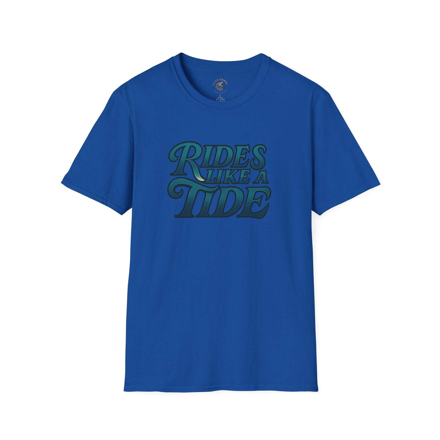 Rides Like a Tide Unisex Softstyle T-Shirt | Coastal Vibes, Beachwear, Gift for Surfers, Casual Summer Tee, Ocean Lover Apparel