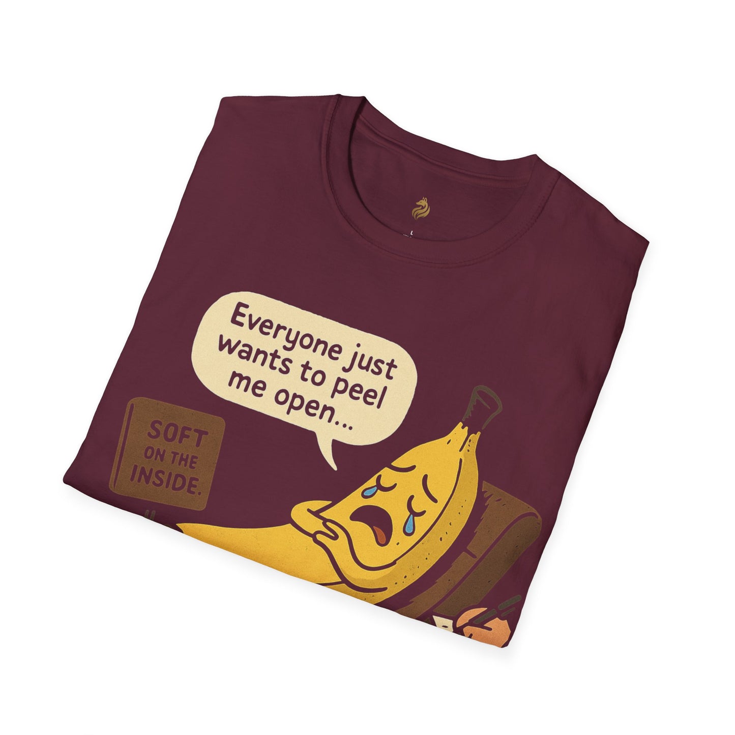 Emotional Support Fruit T-Shirt, Funny Graphic Tee for Banana Lovers, Humorous Gift for Friends, Casual Wear, Softstyle Shirt
