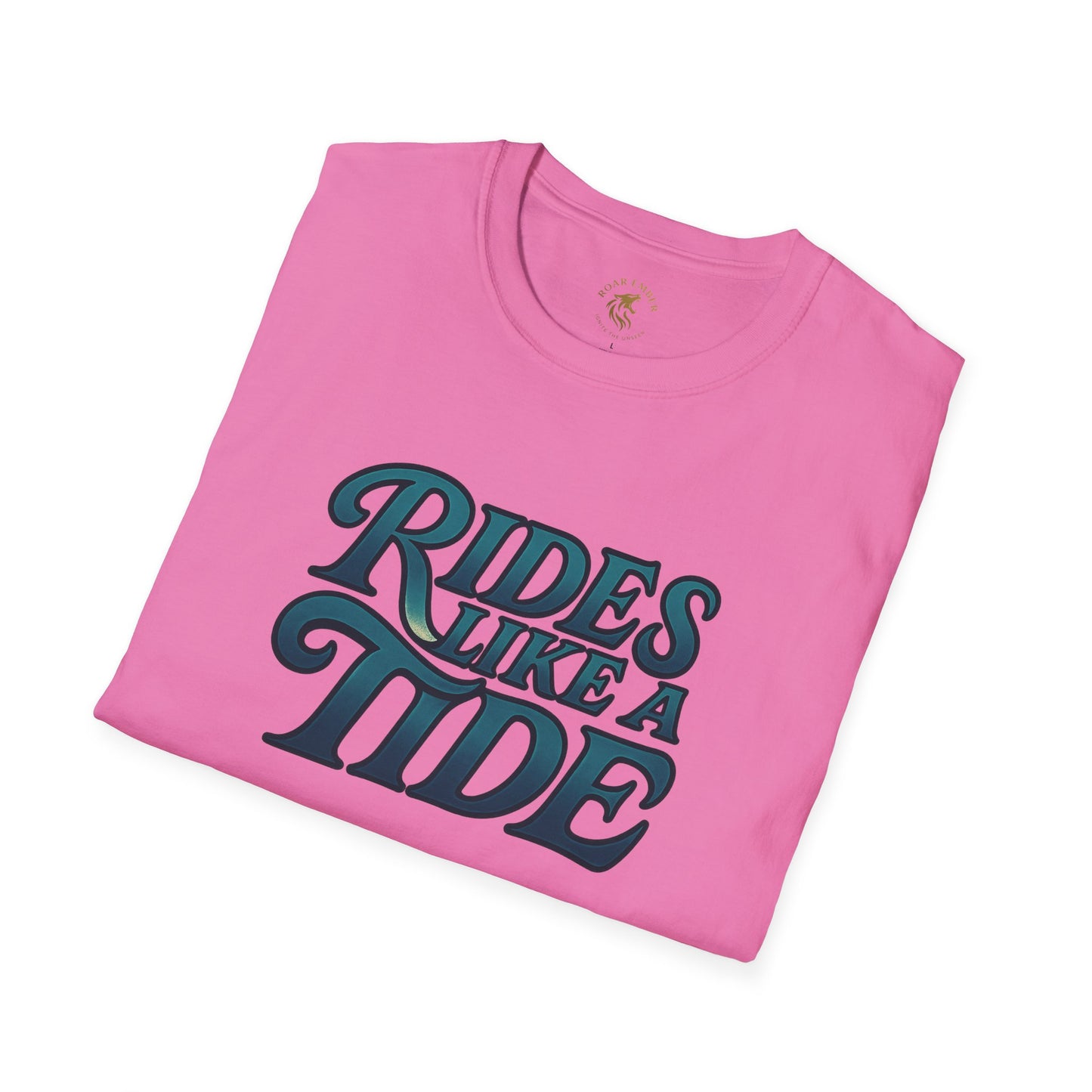 Rides Like a Tide Unisex Softstyle T-Shirt | Coastal Vibes, Beachwear, Gift for Surfers, Casual Summer Tee, Ocean Lover Apparel