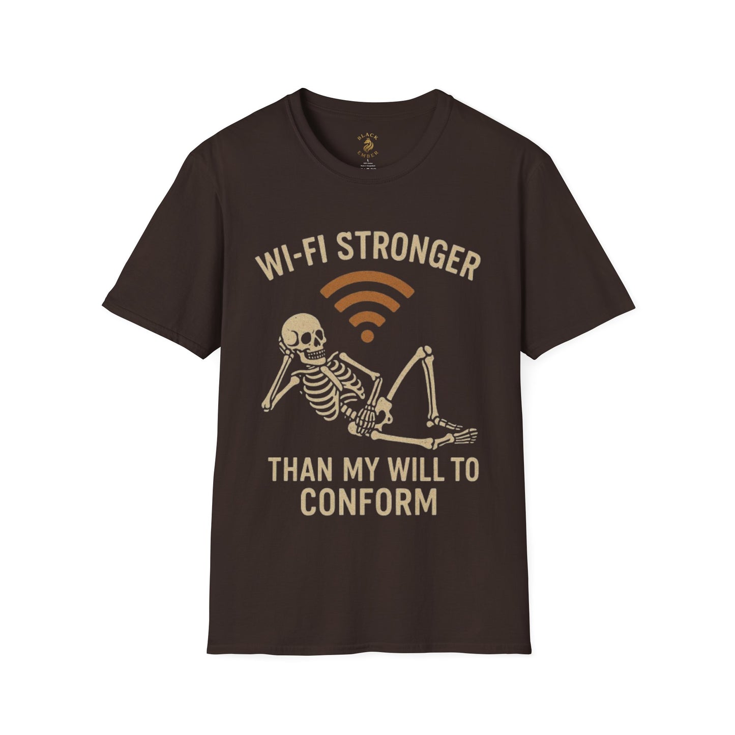 Wi-Fi Skeleton Black Ember T-Shirt