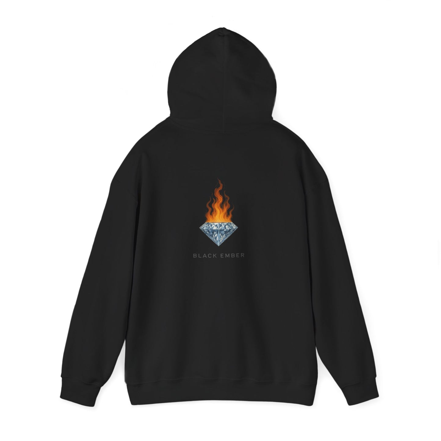 Unisex Hoodie - Black Ember Diamond on Fire Design