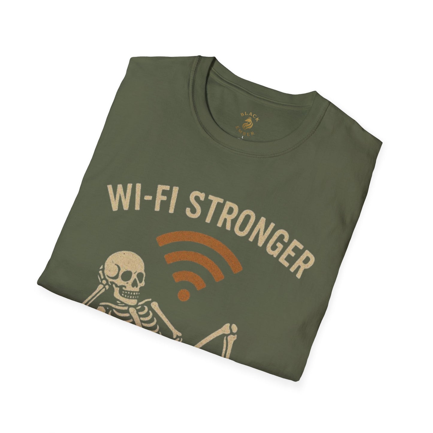 Wi-Fi Skeleton Black Ember T-Shirt